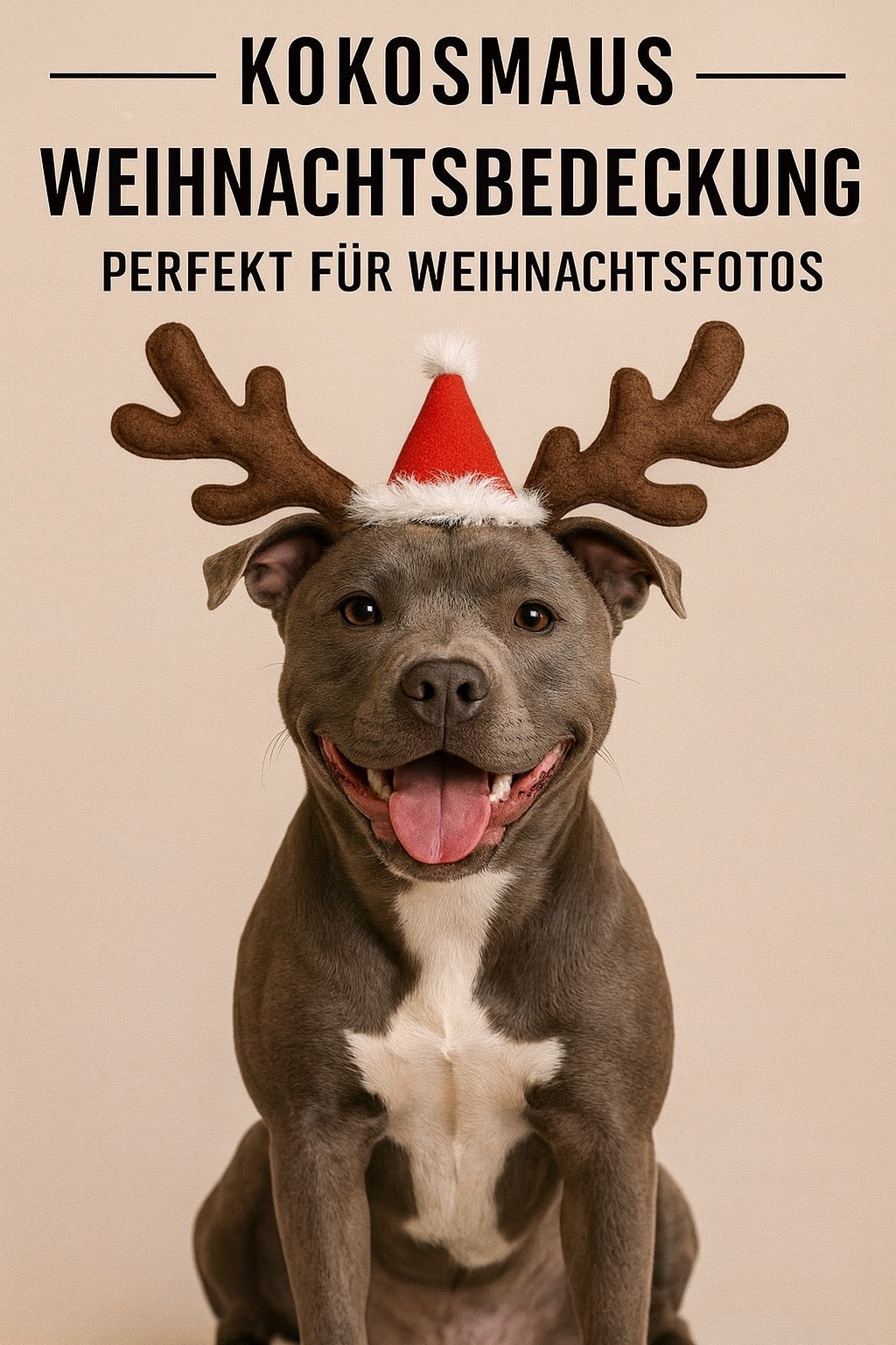 Kokosmaus Weihnachts-Kopfbedeckung für Hunde – Rentiergeweih & Nikolausmütze für perfekte Weihnachtsfotos