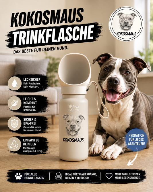 Praktische Hundewasserflasche aus Silikon – Ideal für unterwegs!