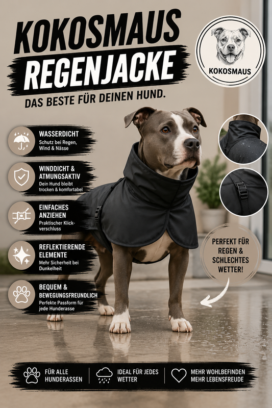 Kokosmaus Regenjacke – trocken, sichtbar & sicher