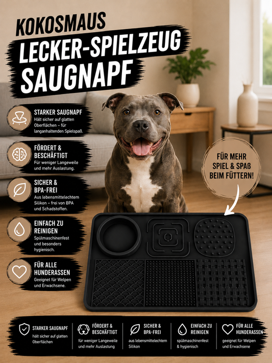 Kokosmaus Lecker -  Spielzeug Saugnapf für hunde