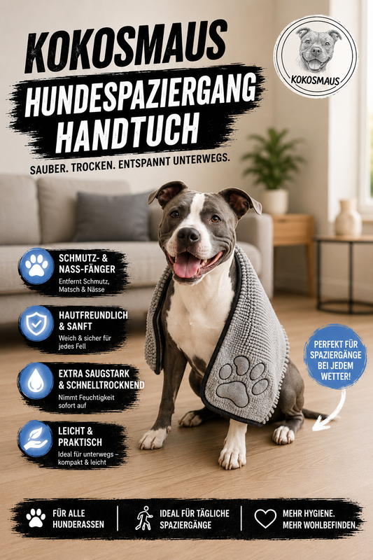 Kokosmaus Bade & Spazier Handtuch - Premium Nylon-Gewebe